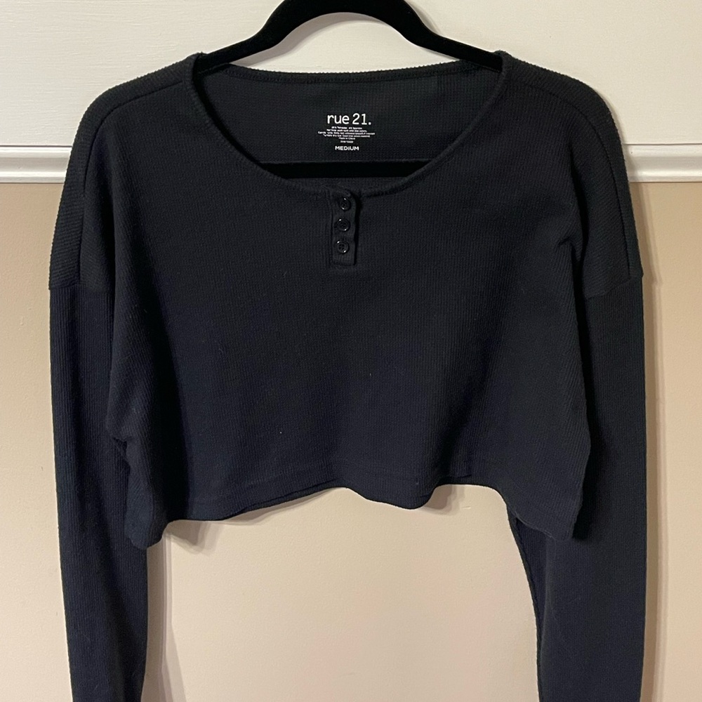 Rue21 Blue Fitted Crop Hoodie